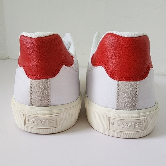 NEW LEVI'S Shoes Munro NewAmericana Sneakers White Red Gray Size 10 - Picture 6 of 10